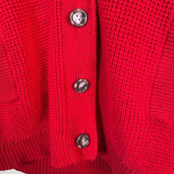 Pendleton Red Fisherman's Cardigan Cowl Large Vintage - Picture 2 of 6